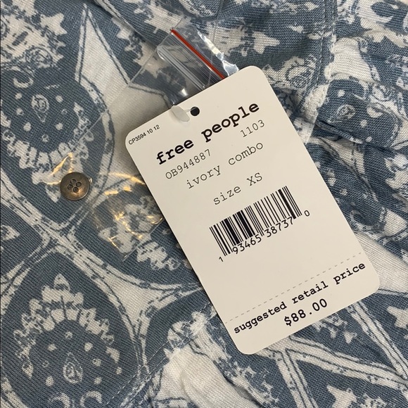 Free People Mimi Ivory tunic flowy top NWT - Picture 7 of 9